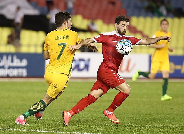 Syria&#039;s experienced player Mahmoud Al-Mawas in the red jersey would like to contribute against Australia