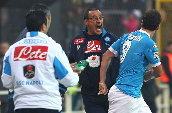 Sarri and Higuain during their Napoli days