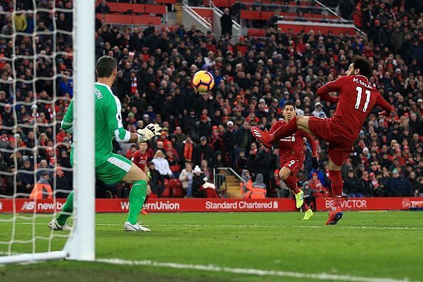 Mo Salah scored his first goal just seconds into the second half