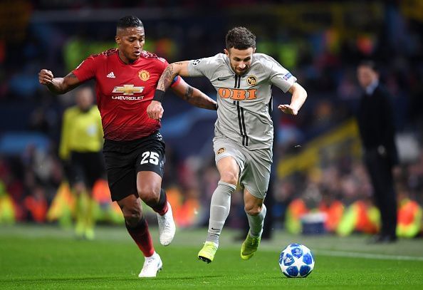 Manchester United skipper Antonio Valencia in action