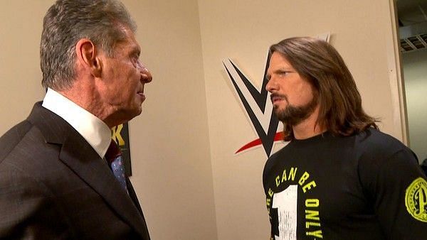 This was the image just moments before Styles decked Mr. McMahon