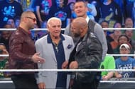Evolution is shown in the ring on Smackdown 1000 after Batista created tension between himself & Triple H. (Source - WWE)