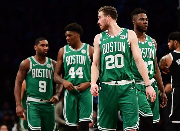 Action from Boston Celtics v Brooklyn Nets