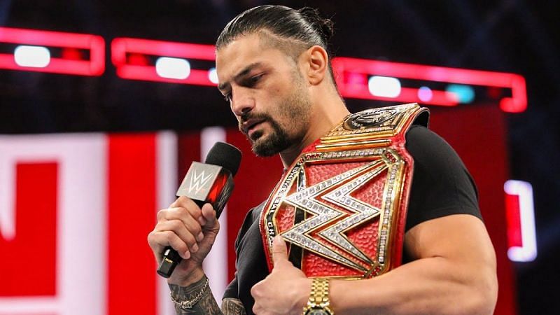 A saddened Roman Reigns on Raw.