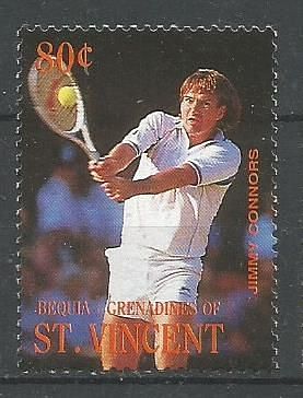 STAMP OF ST VINCENT ON JIMMY CONNORS.