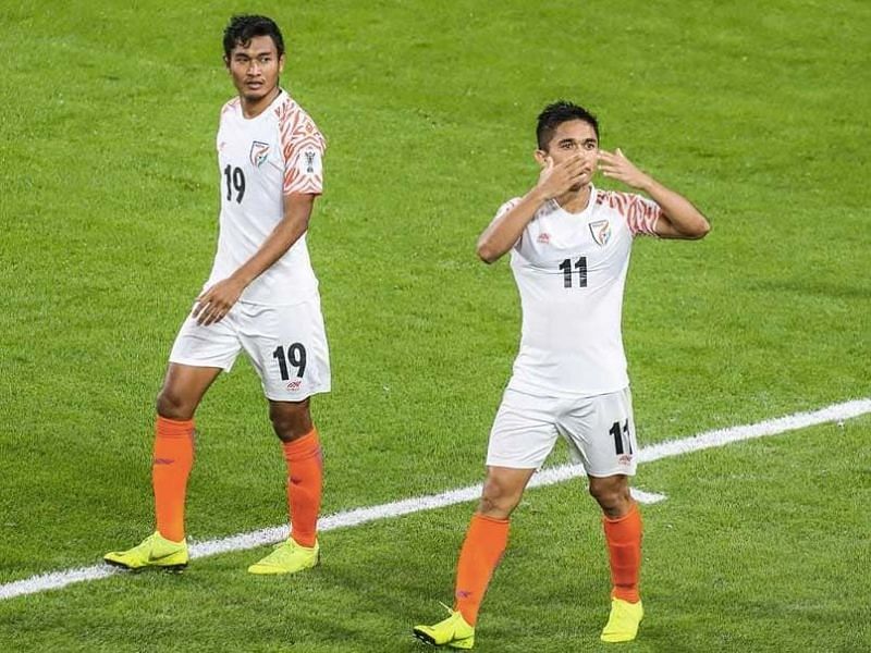 Chettri&#039;s brace took India to a 4-1 win over Thailand