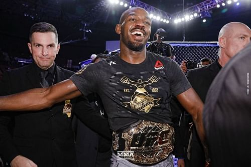 Jon Jones walking out victoriously after his UFC 232 outing against Alexander Gustafsson.