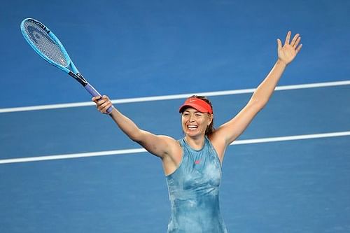 Sharapova stunned the defending champion in three grueling sets