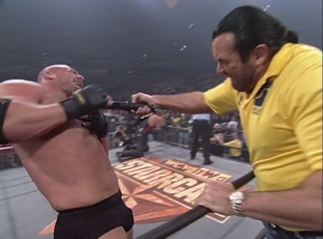 It took Scott Hall and a cattle prod to end Goldberg&#039;s winning streak--and some political stroke by Kevin Nash.