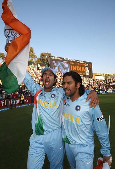 The Indian side wore this jersey in the 2007 World Cup and the 2007 World T20 as well, which they won