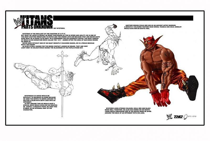 Concept art for Rey Mysterio in WWE Titans
