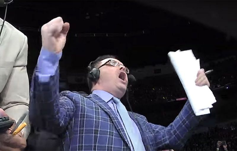 Ranallo during his &#039;priceless&#039; match-calling at Takeover: New Orleans
