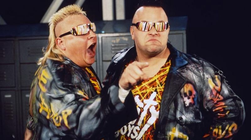 Knobbs (left) with Jerry Sags as the Nasty Boys.