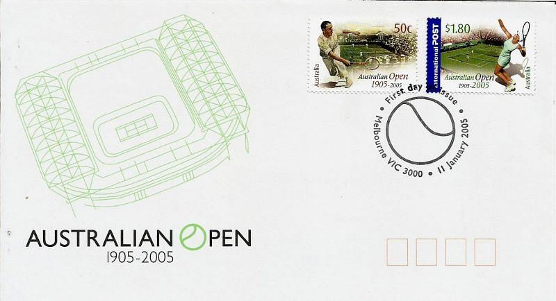 A FIRST DAY COVER OF AUSTRALIA ON AUSTRALIAN OPEN CENTENARY 1905-2005
