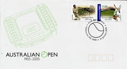 A FIRST DAY COVER OF AUSTRALIA ON AUSTRALIAN OPEN CENTENARY 1905-2005