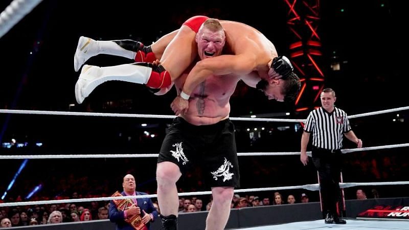 Brock Lesnar overcome Finn Balor