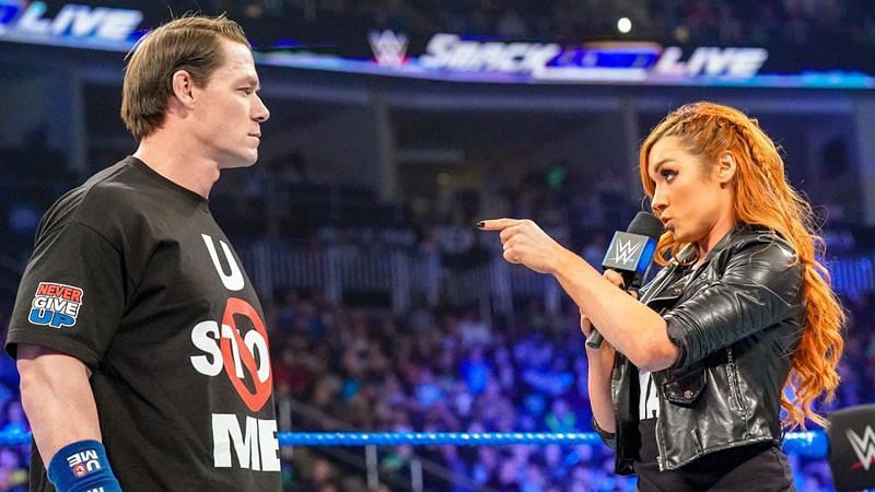 Cena appeared on last week&#039;s SmackDown Live and was confronted by Becky Lynch.