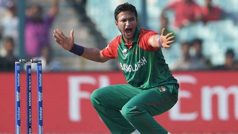 Shakib appealing for a wicket