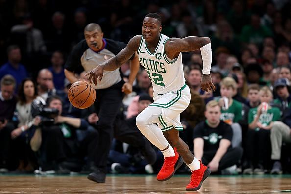 Terry Rozier during Dallas Mavericks v Boston Celtics