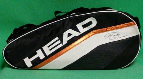 The bag has got Djokovic&#039;s signature and his logo