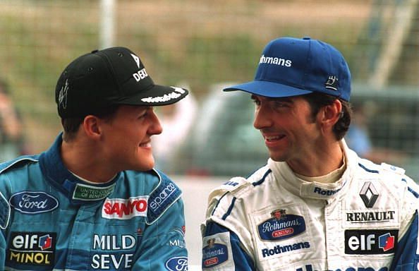 The rivalry between Michael Schumacher (left) and Damon Hill is one of F1&#039;s most controversial ever.
