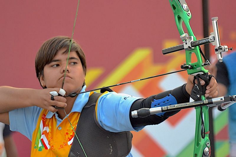 Riya Tewatia (Haryana), bronze medal winner of Archery Girls U21 recurve at Khelo India Youth Games