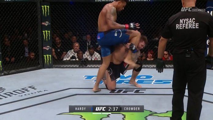 Greg Hardy delivered an illegal knee and earned himself a disqualification in his UFC debut