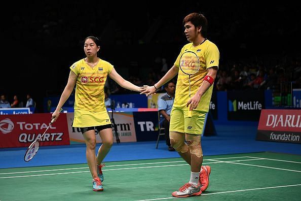 Bodin Isara (R) at the Indonesia Open