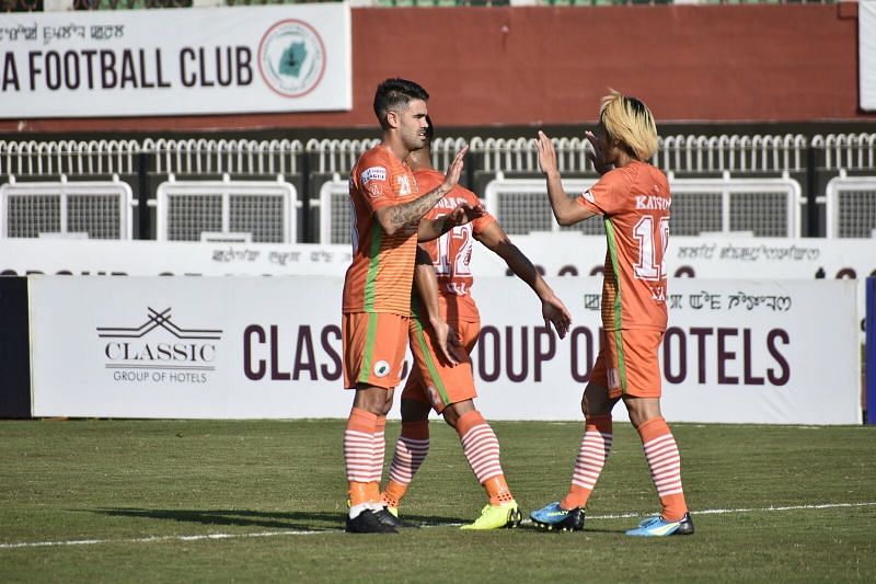 NEROCA FC players celebrating a goal