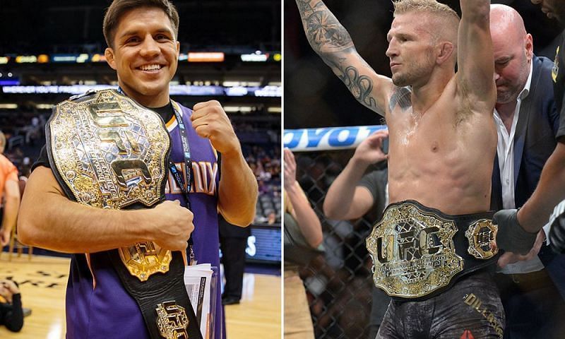 135-pound king T.J. Dillashaw will move down in weight to challenge Henry Cejudo for the Flyweight Title