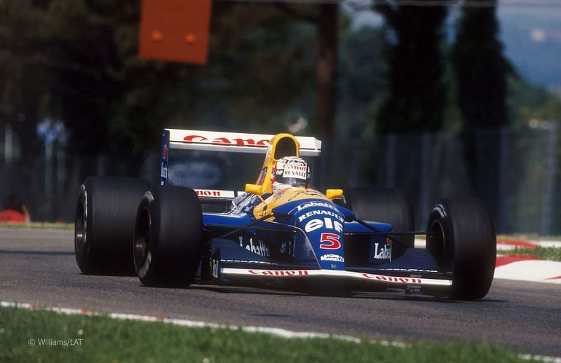 British driver Nigel Mansell in a title-winning&Acirc;&nbsp;Williams in 1992