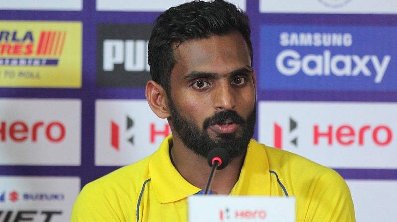 CK Vineeth during a press conference