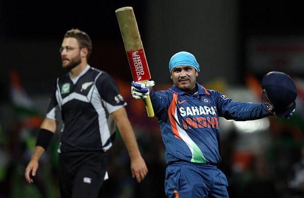 Virender Sehwag was at his belligerent best on tough conditions in New Zealand