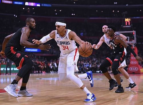 Action from Toronto Raptors v Los Angeles Clippers