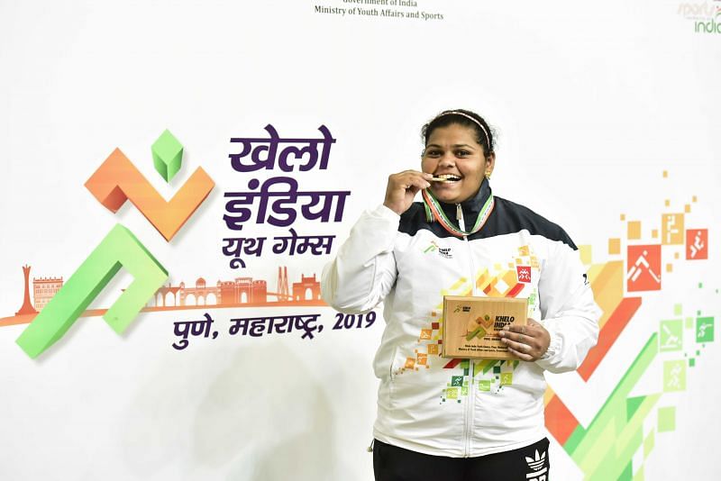 Ashwini Malage (Maharashtra), gold medallist in +87kg women&acirc;€™s U21 category