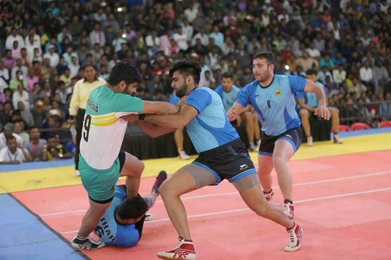 Pardeep Narwal in action against Bihar