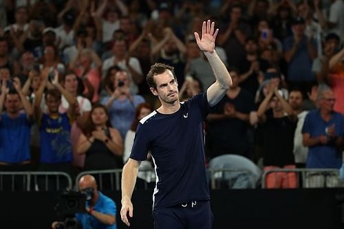 Andy Murray acknowledges the crowd after his exit from the Australian Open 2019