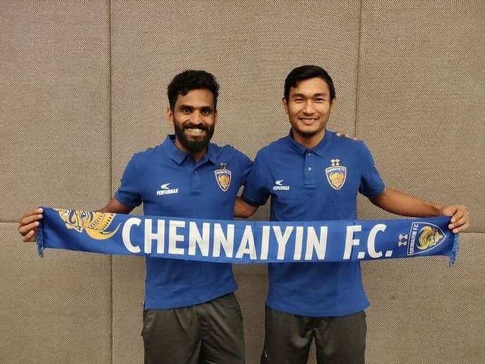 CK Vineeth and Halicharan Narzary (Photo: Chennaiyin FC)