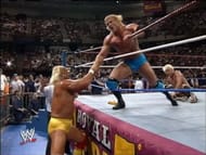 Hulk Hogan moments after being eliminated by Sid Justice