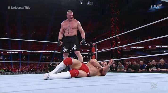 Balor and Lesnar in action