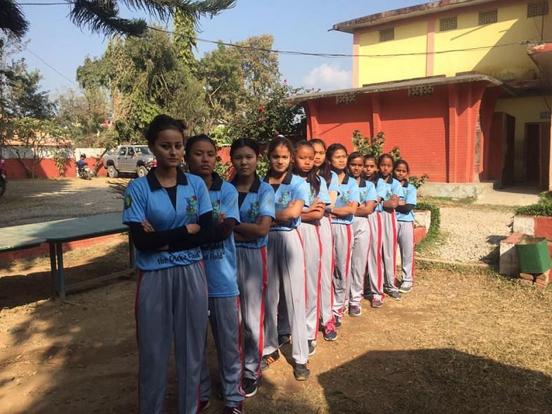 Young girls in Cricket Corner&#039;s jersey, supporting the campaign