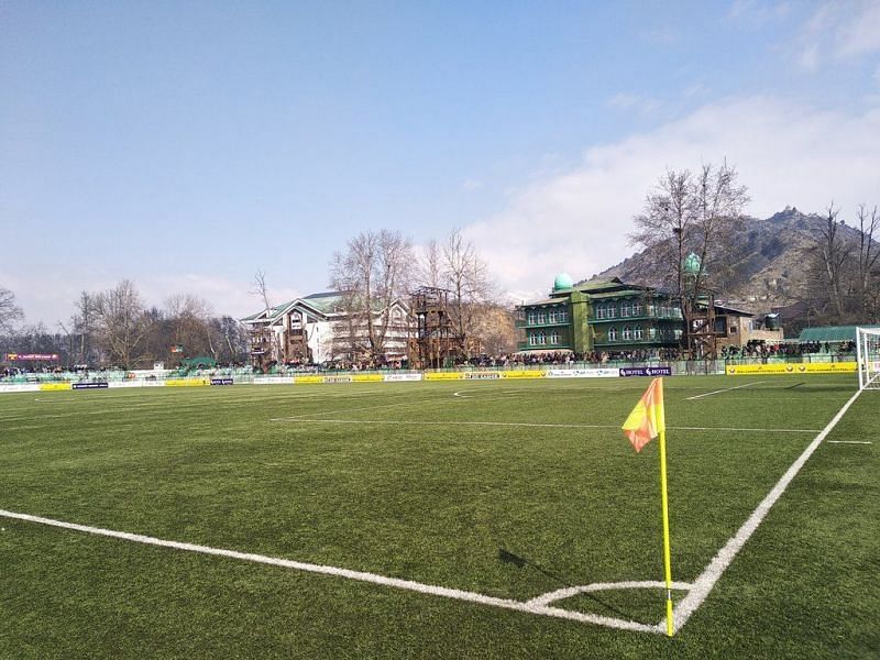 The sky looked clear at the TRC Stadium in Srinagar ahead of Real Kashmir-Chennai City match