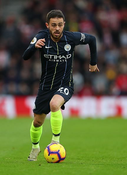 Manchester City star Bernardo Silva in action in the Premier League.