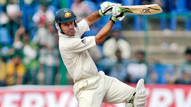 Ricky Ponting displaying the flamboyance of his batting.