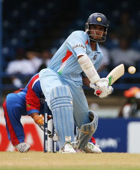 Ganguly during the Group B encounter between India and Bermuda at the Cricket World Cup 2007