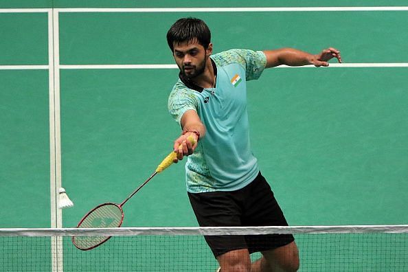 B Sai Praneeth in action at the Malaysia Open