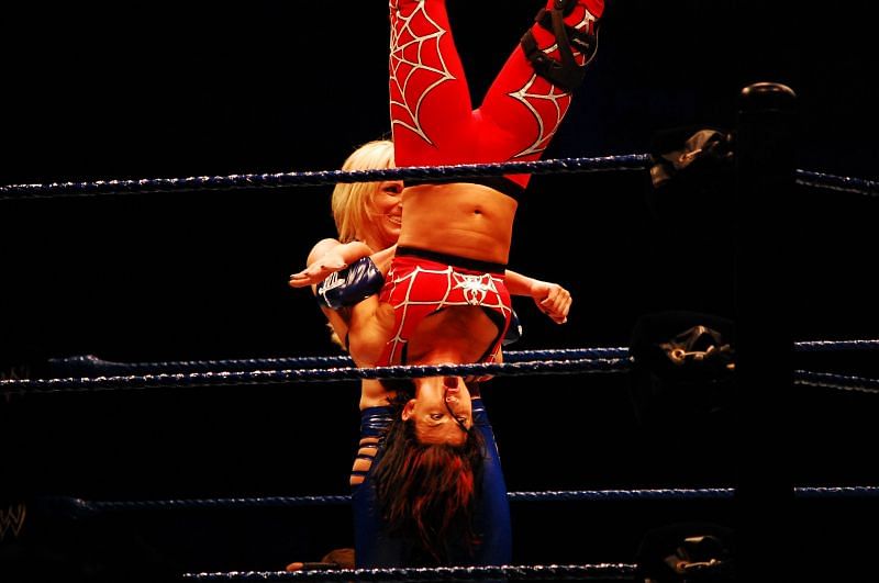 Michelle McCool in the position to perform wings of love