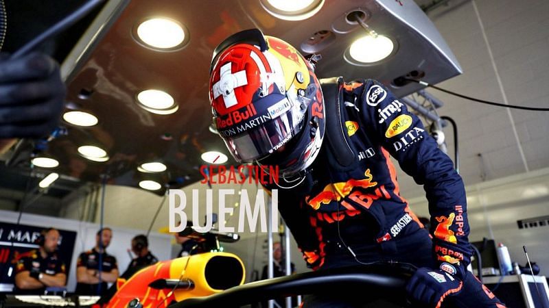 S&Atilde;&copy;bastien Buemi hops into an RB 14 for testing at Silverstone