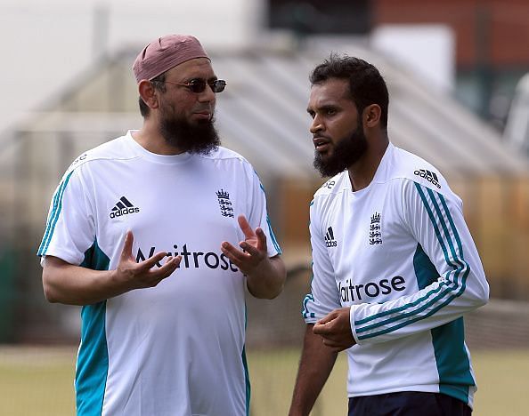 Saqlain Mushtaq&Acirc;&nbsp;(left) is currently a spin bowling consultant for the England national team