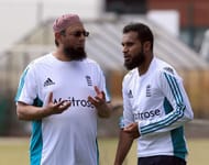 Saqlain Mushtaq (left) is currently a spin bowling consultant for the England national team